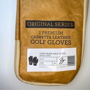 Bruce Bolt Original Series Golf Gloves Black Large Cabretta Leather 2 Pack NWT
